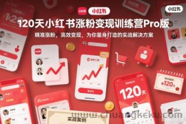 120天小红书涨粉变现训练营Pro版，​精准涨粉，高效变现​，为你量身打造的实战解决方案