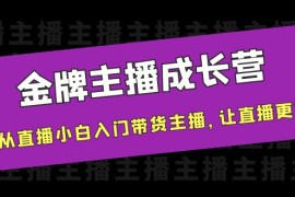 （3953期）金牌主播成长营，一周从直播小白入门带货主播，让直播更简单