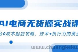 （14982期）AI电商无货源实战课，三平台0成本起店攻略，技术+执行力的黄金配比