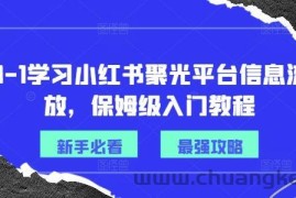 从0-1学习小红书聚光平台信息流投放，保姆级入门教程