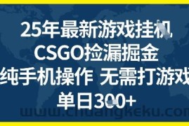 25年CSGO游戏搬砖，全自动挂G，不需要玩游戏，手机操作日入3张+【揭秘】