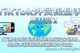 TikTok外贸操盘手从0到1，打通公域引流到私域成交全链路，低成本获取高质量海外询盘