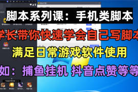 （6189期）学长脚本系列课：手机类脚本篇，学会自用或接单都很好！