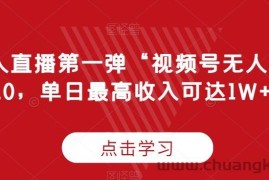 “无人直播第一弹“视频号无人直播2.0，单日最高收入可达1W+【揭秘】