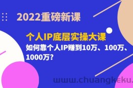 （3165期）2022重磅新课《个人IP底层实操大课》如何靠个人IP赚到10万、100万、1000万?