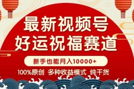 （14048期）视频号【好运祝福】暴力赛道，商品橱窗-创作分成 条条爆 小白轻松上手 …