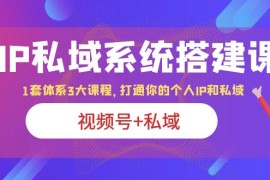 （6308期）IP私域 系统搭建课，视频号+私域 1套 体系 3大课程，打通你的个人ip私域