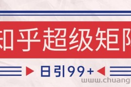 知乎超级矩阵玩法引流高质量精准粉SEO覆盖 日变现4000+