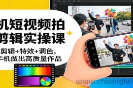 手机短视频拍摄剪辑实操课：运镜+剪辑+特效+调色，一部手机做出高质量作品
